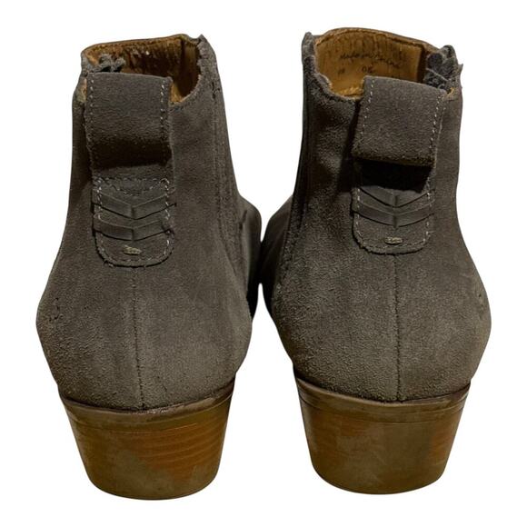 Jack Rogers Suede Chelsea Ankle Boots Women's Size 9 Taupe Stacked Heel Booties - Picture 5 of 8